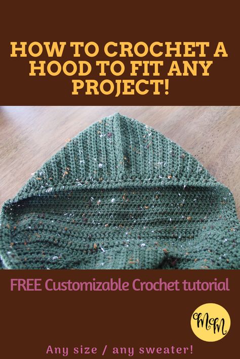 Let me show you how to crochet a hood to finish off your crochet project! This tutorial works with any size or shape project. #crochet Crochet Hood For Cardigan, Free Hooded Cardigan Crochet Pattern, Crochet Hooded Wrap, Hooded Blankets Crochet Free Pattern, How To Crochet A Hood On A Cardigan, Long Hooded Cape Crochet Pattern Free, How To Crochet A Hood On A Sweater, Crochet Cardigan With Hood Pattern Free, Crochet Cowl With Hood