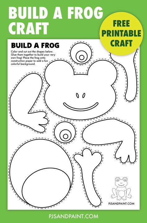 free printable build a frog Build A Frog Printable, Free Frog Life Cycle Printable, Frog And Toad Craft, Diy Frog Decor, F Is For Frog Craft, Frog Crafts For Toddlers, Paper Frogs, Build A Frog, Frog Life Cycle Printable