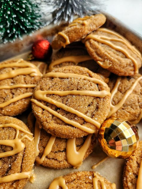 Chewy Gingerbread Latte Cookies Gingerbread Latte Cookies, Espresso Glaze, Best Cookie Recipe Ever, Molasses Cookie, Chewy Gingerbread Cookies, Easy To Make Cookies, Ginger Molasses, Ginger Molasses Cookies, Gingerbread Latte