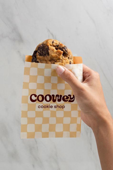 Brand identity design and packaging for Cookie Shop Branded Food Packaging, Packaging Design For Cookies, Cookie Branding Packaging, Cookies Shop Design, Cute Food Branding, Cookies Logo Ideas Brand Identity, Cookie Selling Ideas, Cookie Business Branding, Cookie Store Design