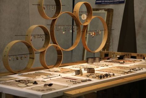 Displays Inspirations | Nunn Design Jewelry Display Booth, Jewelry Shop Display, Craft Fair Booth Display, Jewelry Booth, Craft Market Display, Wood Jewelry Display, Vendor Displays, Hand Jewellery, Jewerly Displays