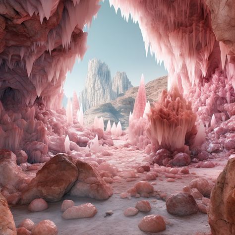 Mountain Caves Fantasy Art, Crystal Cave Fantasy Art, Crystal Cave Aesthetic, Cave With Crystals, Crystal Cave Art, Cave Crystals, Gem Cave, Fantasy Cave, Mermaid Cave