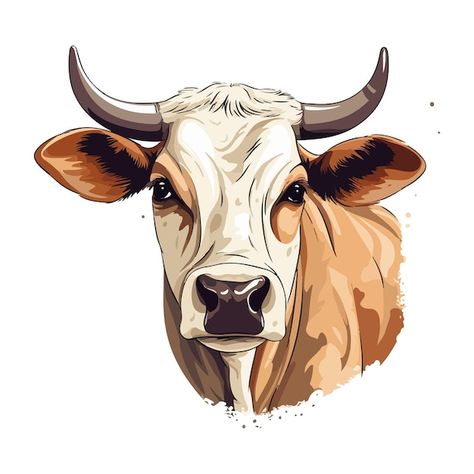 Cow Illustration Art, Cow Illustration Design, Cow Face Drawing, Cow Head Drawing, Hf Cow, Cow Logo Design, Ox Illustration, Toro Vector, Draw Cow