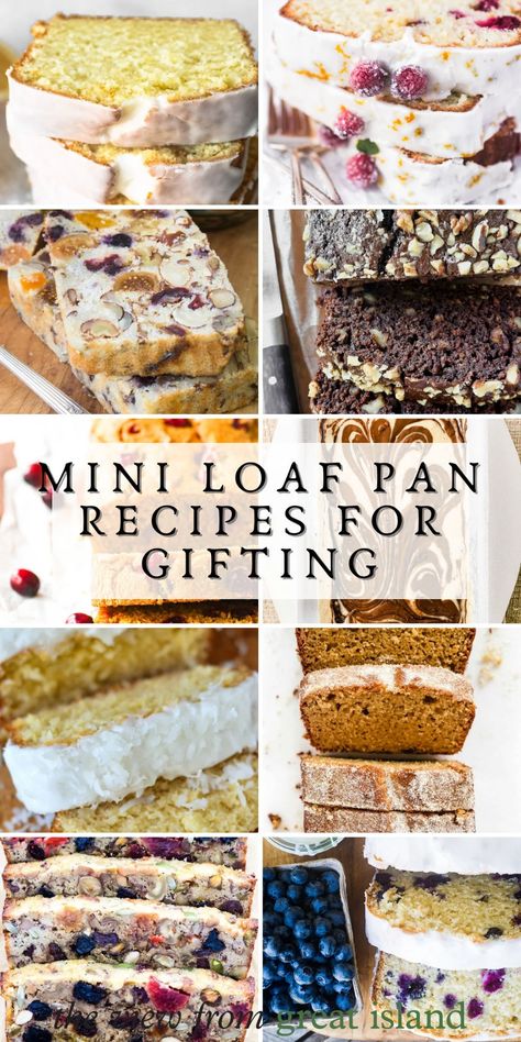 My collection of holiday quick breads, loaf cakes, and pound cakes are perfect for baking in mini loaf pans for holiday gifting! Mini Loaf Pan Freezer Meals, Birthday Cake Bread, Christmas Mini Loaf Cake Recipes, Christmas Mini Loaves For Gifts, Mini Quick Breads, Mini Loaf Pan Dessert Recipes, Mini Cake Loaf Recipes, Christmas Quick Breads Holiday Gifts, Holiday Breads For Gifts