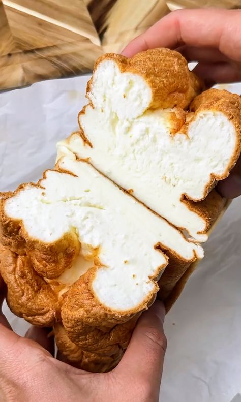 Cloud Bread: Quick & Easy 2-Ingredient Low-Carb Bread Easy Cloud Bread, Cloud Bread With Cottage Cheese, 2 Ingredient Cloud Bread, Keto Cloud Bread, Air Fryer Cloud Bread, Egg White Bread, How To Make Cloud Bread, Cottage Cheese Cloud Bread, Cloud Bread Recipe