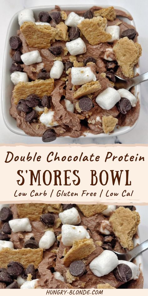 Protein Smores Bar, Ww Protein Snacks, Protein Deserts Low Carb, Healthy Smores Dessert, High Protein Low Carb Sweet Snacks, Macro Friendly Treats, Quick Low Calorie Desserts, Clean Simple Eats Protein Powder Recipes, Yummy Healthy Desserts