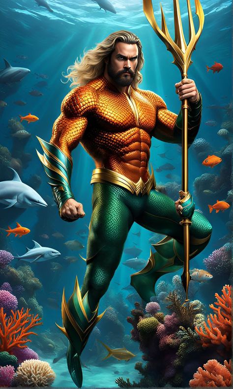 Aquaman Wallpaper, Aqua Man, Superhero Man, Superman Characters, Painting Of A Man, Captain Marvel Shazam, Marvel Superheroes Art, Marvel Superhero Posters, Dc Comic Books