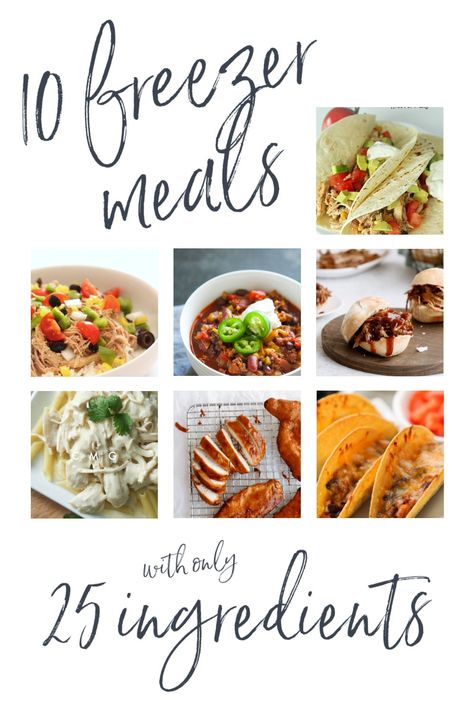 10 Simple Freezer Meals with only 25 Ingredients - Six Sisters' Stuff Simple Freezer Meals, Chicken And Cheese Recipes, Best Freezer Meals, Slow Cooker Freezer Meals, Six Sisters Stuff, Easy Freezer Meals, Six Sisters, Instant Pot Pork, Slow Cooker Pulled Pork