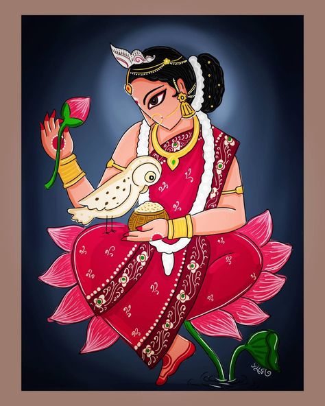 Laxmi Goddess Painting Abstract, Laxmi Canvas Painting, Maa Saraswati Madhubani Painting, Goddess Laxmi Paintings, Maa Lakshmi Drawing, Laxmi Painting Art, Lakshmi Drawing Art, Ma Laxmi Drawing, Potochitra Painting