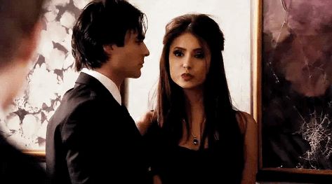 Damon And Katherine Gif, Katherine Pierce Gifs, Revolver Aesthetic, Tvd Gif, Vampire Gif, The Vampire Diaries Gif, Delena Gif, Vampire Diaries Gif, Vampire Diaries Rebekah