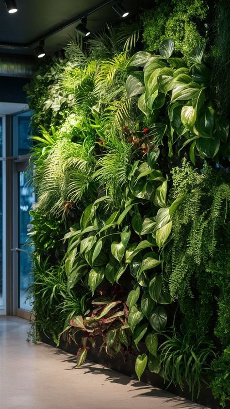 Office Wall Plants, Living Green Wall Indoor, Green Spaces Indoor, Green Walls Plants, Green Wall Plants Indoor, Live Plant Wall Indoors, Vertical Green Wall Indoor, Living Wall Ideas Indoor, Moss Wall Bedroom