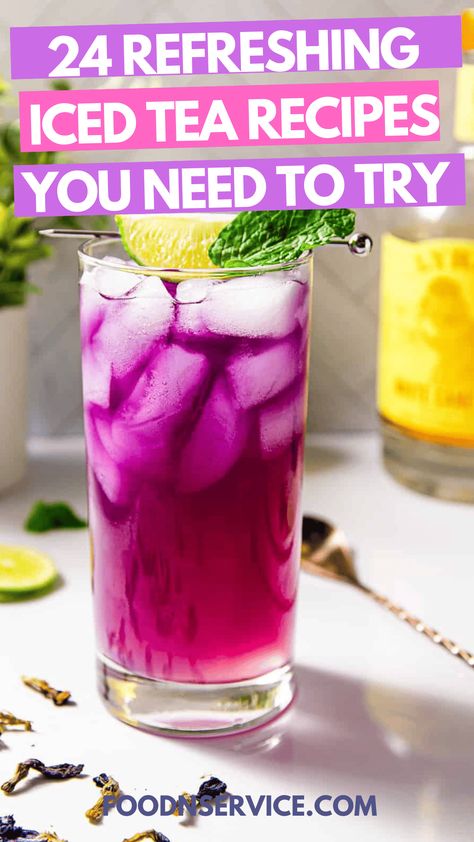 it's National Iced Tea Month, and here's an amazing collection of 20 different and delicious ice tea beverages that you can make with little to no effort...some just soak up the sun! Iced Tea Concentrate Recipe, Fruit Iced Tea Recipes, Hard Iced Tea Recipe, Flavored Ice Tea Recipes Summer, Green Tea Drink Recipes, Cold Tea Drinks, Tea Drinks Recipes, Berry Tea Recipe, Ginger Iced Tea Recipe