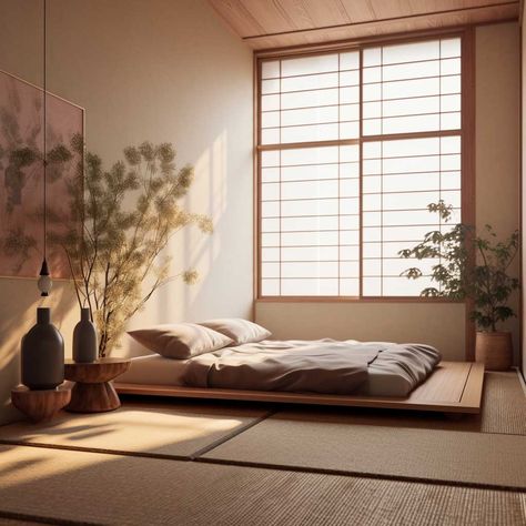 wealth of inspiration for Japanese Bedroom Ideas Small Spaces, Japandi Small Bedroom, Japanese Bedroom Ideas, Japanese Bedroom Design, Japanese Style Bedroom, Zen Living, Japandi Bedroom, Japanese Bedroom, Zen Interiors