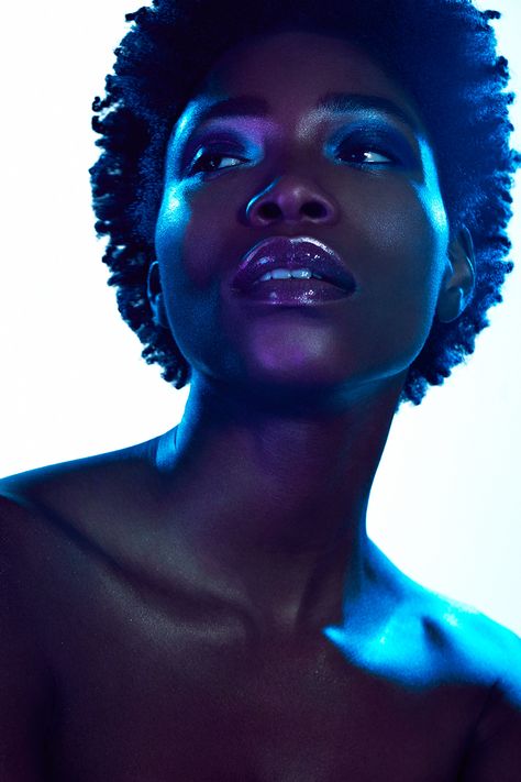 Blue Lights on Behance Dramatic Lighting Portrait Photography, Colour Gel Photography, Colorful Portrait Photography, Neon Photography, Reference Photos For Artists, Light Study, Colour Photography, Face Drawing Reference, Portrait Lighting