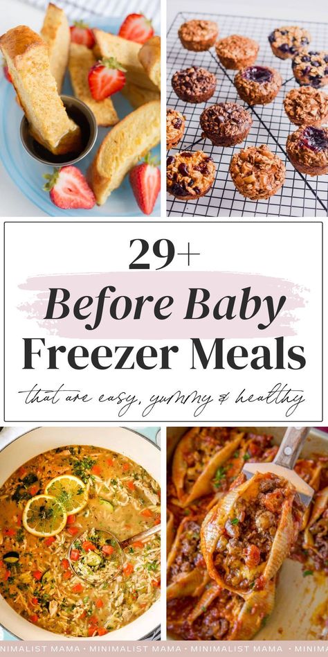 Frozen Meals To Make Before Baby, Freezer Meals For Expecting Moms, Clean Eating Frozen Meals, Newborn Prep Meals, East Freezer Meals Postpartum, Freezer Prep Dinners, Breakfast Meal Prep Freezable, Meals To Make To Freeze, Pinch Of Yum Freezer Meals