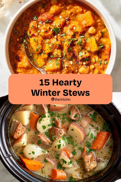 A surefire trick for making winter more bearable: Put a delicious, hearty stew on the stove. Here are 15 of our absolute favorite stew recipes to try right now. Gourmet Stew Recipes, Unique Stew Recipes, Rustic Winter Recipes, Yule Stew, Christmas Stew Recipes, Stewed Recipes, Hearty Stew Recipes, Best Stew Recipes Ever, Paleo Stew Recipes