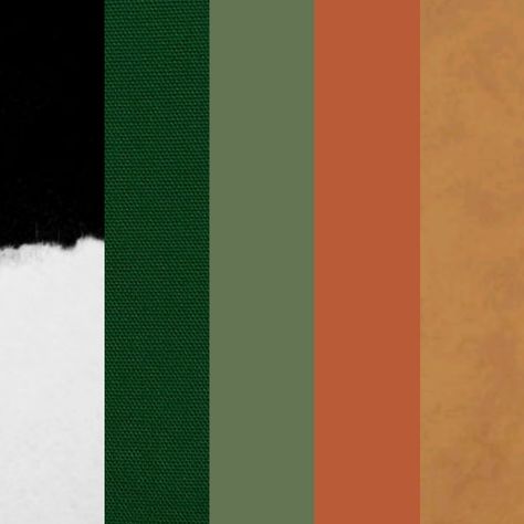 Black White Orange Color Palette, Rust And Green Palette, Sage Green And Black Bathroom Ideas, Emerald Green And Terracotta Bedroom, Emerald And Terracotta Bedroom, Black White Brown Green Color Schemes, Emerald Green And Terracotta, Black And Terracotta Bedroom, Emerald Green Bedrooms