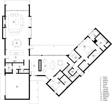 Angle House Plans, Angled House Plans, Angled House, Plan Building, L Shaped House, Aspen House, Gable House, 3d Floor Plans, Casa Country