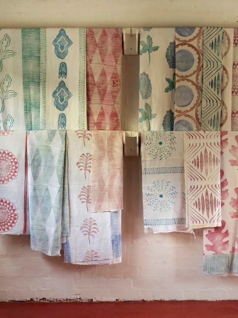 Block Print Wallpaper, Hand Printed Linen, Block Printed Textiles, Printed Linen Fabric, Italy Print, Stone Cottage, Antique Fabrics, Printed Sheets, Vintage Sheets