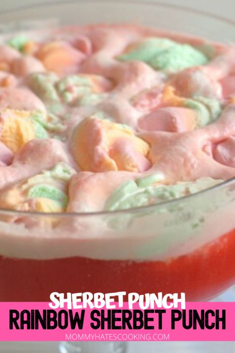 Rainbow Sherbert Punch, Best Sherbet Punch Recipe, Rainbow Sherbet Punch, Sherbet Punch Recipes, Party Punches, Gardening Party, Sherbet Ice Cream, Sherbet Punch, Blue Punch