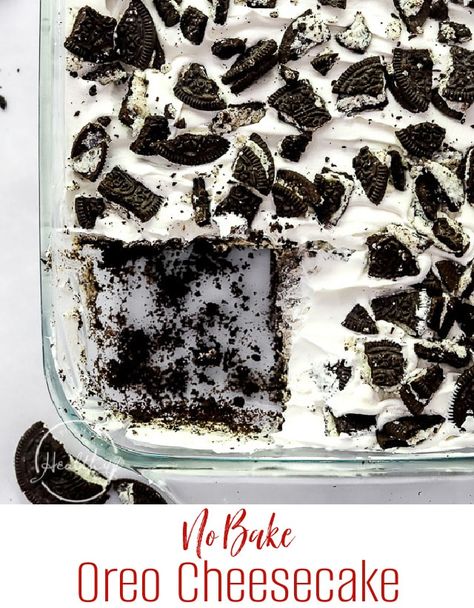 No Bake Oreo Cheesecake (Decadent, Easy Dessert) Oreo Dessert Recipes Easy, No Bake Oreo Cake, Oreo Cookie Pie, Oreo Dessert Easy, No Bake Oreo Dessert, Easy Pudding Recipes, Oreo Cheesecake Recipes, Oreo Dessert Recipes, No Bake Oreo Cheesecake