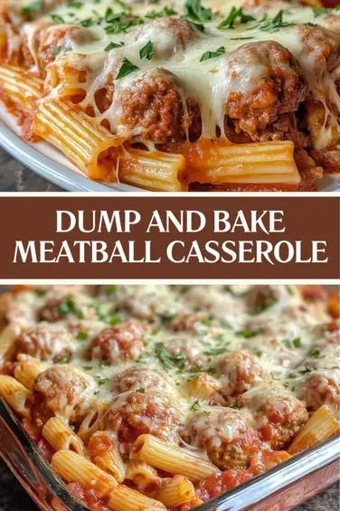 This Dump and Bake Meatball Casserole is the easiest dinner you’ll make this week! Just mix frozen meatballs, uncooked pasta, marinara sauce, and cheese in one dish—no pre-cooking required! After a quick bake, you’ll have a delicious, cheesy casserole that’s perfect for busy nights. Want a meal that’s both kid-friendly and satisfying? This recipe is for you! Pin it now and make it later. 😋🍝 #DumpAndBake #EasyCasserole #MeatballCasserole #WeeknightDinner #OneDishMeals Pasta Casserole With Meatballs, Easy Week Night Meal, Casserole Dump Recipes, Marinara Pasta Dishes, Baked Ziti With Frozen Meatballs, Frozen Meatball Casserole Easy, Pasta Meatball Bake, Recipes With Frozen Italian Meatballs, Frozen Meatball Pasta Recipes