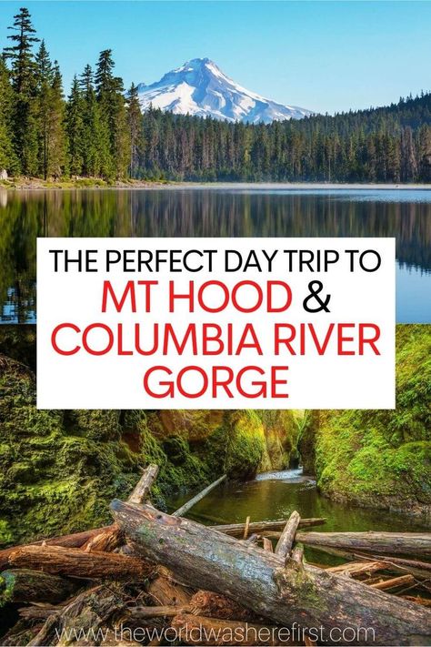 Planning the perfect day trip to Mt Hood & Columbia River Gorge from Portland? Make sure to check out this guide to have the best time possible! Oregon Adventures, Columbia River Gorge Oregon, Mt Hood Oregon, Oregon Trip, Hood River Oregon, Pacific Northwest Travel, Oregon Vacation, Vancouver Travel, Portland Travel