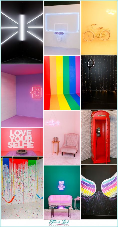 Selfie Wall For Business, Selfie World Ideas, Abstract Photoshoot Ideas, Selfie Room Photo Booths, Selfie Museum Rooms, Selfie Studio Room Ideas, Selfie Spot Ideas, Wall For Photoshoot, Diy Selfie Wall