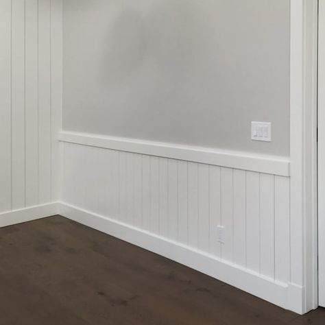 Thanks to owner/builder Tim Mortensen for sharing photos of this project by Streamline Builders. WindsorONE shiplap is a featured throughout this project, including the shiplap wainscoting seen here. Read more about this project here. Shiplap Wainscoting Kitchen, Shiplap Lower Half Of Wall, Shiplap Wainscoting Bedroom, Shiplap Wainscoting Ideas, Shiplap With Wainscoting, Shiplap And Wainscoting Together, Farmhouse Wainscoting Ideas, Shiplap Wainscoting, Living Room Shades