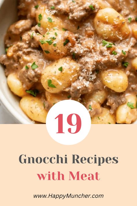 Gnocchi Main Dish Recipes, Beef Stroganoff Gnocchi, Authentic Italian Gnocchi Recipes, Ground Pork Gnocchi Recipes, Gnocchi Recipes With Meat, Gnocchi Meat Sauce, Taco Gnocchi Recipes, How To Make Gnocchi Recipes, Gnocchi Recipes With Ground Beef