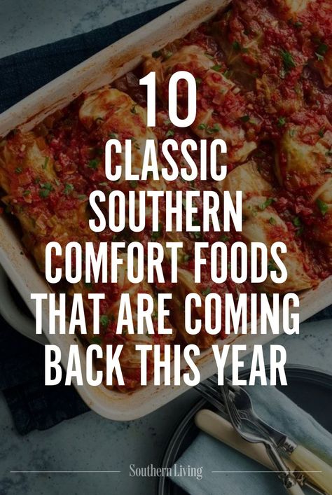 Comfort food may be eternally loved, but like fashion, food comes in and out of style. Which is why these Southern dishes deserve a new look. From desserts, to side dishes, to mains, these comfort food classics are sure to gain fresh appreciation this year. #recipeideas #recipes #southernliving #comfortfoodrecipes #classicrecipes #southernrecipes Traditional Southern Meals, Southern Comfort Food Side Dishes, Southern Winter Recipes, Thanksgiving Side Dishes Southern, Old Southern Recipes Country Cooking, Fine Dining Southern Food, Traditional Southern Recipes, Southern Veggie Sides, Southern Main Dishes