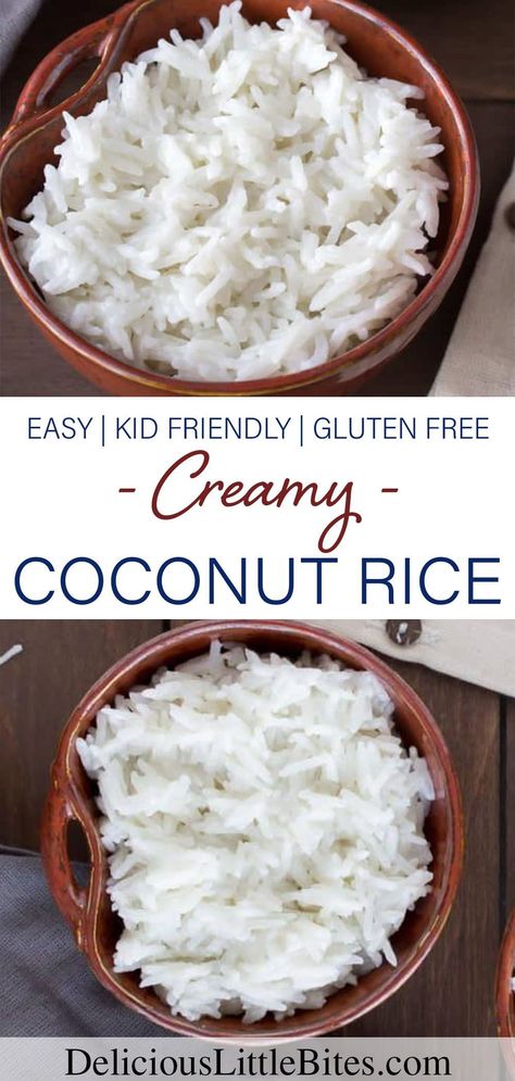 Creamy Coconut Rice, Sweet Fried Plantains, Coconut Rice Recipe, Rice Side Dishes, Gluten Free Rice, Coconut Rice, Risotto Recipes, Eating Recipes, Rice Recipe