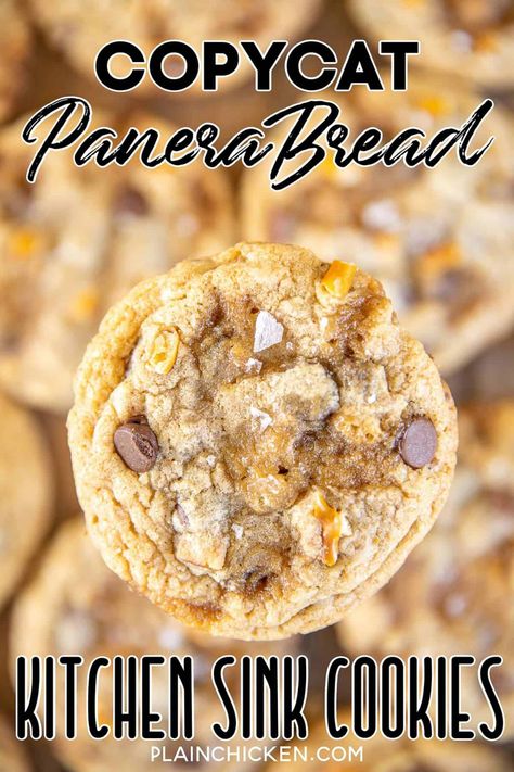 Everything Cookies Recipe, Kitchen Sink Cookies Recipe, Copycat Panera Bread, Soft Caramels, Sink Cookies, Kitchen Sink Cookies, Copycat Panera, Bread Kitchen, The Best Cookies