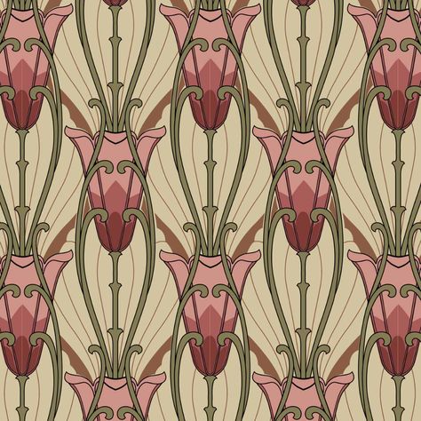 Nouveau Wallpaper, Art Nouveau Wallpaper, 2022 Summer Fashion, Art Deco Motif, Motifs Art Nouveau, Art Deco Prints, Lady Clothes, Art Deco Fabric, Motif Art Deco