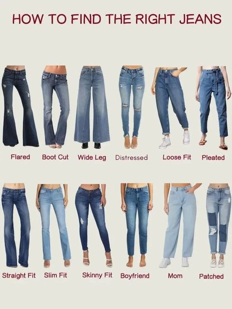 Different Type Of Jeans Women, Different Styles Of Jeans For Women, Different Denim Jeans, Best Jeans Colour For Women, All Types Of Jeans For Women, Different Kinds Of Jeans, Different Jeans Name, How Many Jeans Should I Own, Jeans Colours For Women