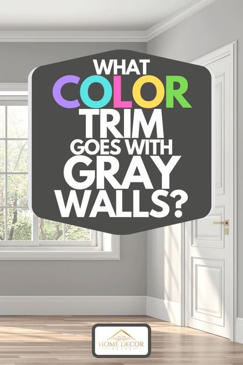 Grey Walls With Dark Trim, Light Walls Darker Trim, Gray Living Room Paint Colors, Grey Walls White Trim, Colours That Go With Grey, Dark Grey Living Room, Greige Walls, Grey Walls Living Room, Grey Wall Color