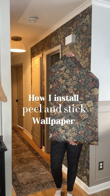 Lining Paper Walls, Wallpaper Installation Diy, How To Use Peel And Stick Wallpaper On Furniture, How To Do Peel And Stick Wallpaper, Peel And Stick Wallpaper On Door, Laundry With Wallpaper, Bathroom Wallpaper Peel And Stick, How To Peel And Stick Wallpaper, How To Put Up Peel And Stick Wallpaper