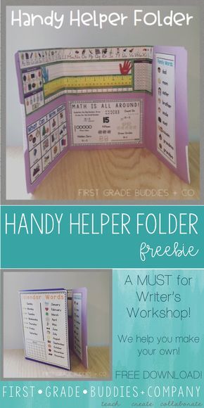 The Handy Helper Folder is a very useful tool in our classrooms for independent work times. It's one of our most favorite classroom items! Click through to see how these could work with your Kindergarten, 1st, 2nd, or 3rd grade classroom OR homeschool students. You get a FREE download for months, days, calendar words, and more! Great for privacy folders or as a quick reference tool. {freebie, first, second, third graders, Kinder, Kindy, Year 1, 2, 3} Grade 1 Classroom Organization, Organisation, Writing Office First Grade, Writing Office Folders 3rd Grade, Writing Folders First Grade, 1st Grade Calendar Wall, First Grade Calendar Wall, 2nd Grade Math Wall, Helper Of The Day Classroom