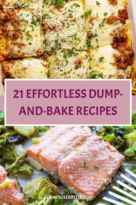 Explore the convenience of dump-and-bake recipes for easy and delicious dinners. With these simple one-dish meals, you can cut down on prep time without sacrificing flavor. From hearty casseroles to flavorful bakes, these dump and bake recipes are perfect for busy weeknights. Let your oven do the work while you relax or tend to other tasks. Try out these hassle-free meals today and simplify your cooking routine with dump-and-bake dinners. Dump And Bake Meals Easy Dinners, Dump Oven Dinners, Dump And Go Oven Recipes, Healthy Dump Recipes, One Dish Baked Meals, Oven Dump Meals, Easy Spring Meals Dinners, Easy Dump Dinner Recipes, Easy Dump Casseroles