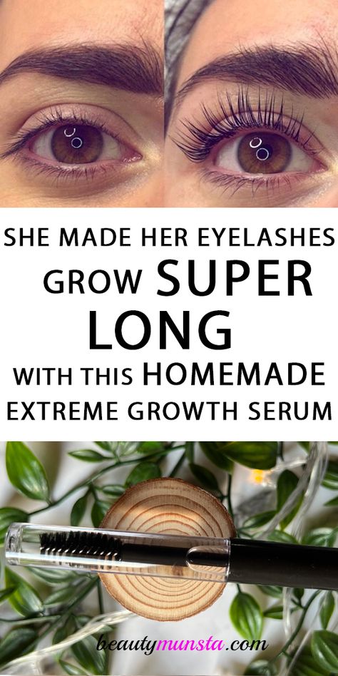 Do you know how to grow longer eyelashes at home? You can easily make your eyelashes grow longer by using this DIY eyelash growth serum with only a few ingredients! Hair Growing Serum Diy, Mascara Growth Serum Diy, Best Oil For Eyelash Growth, Best Eyelash Growth Serum Diy, Tips To Grow Eyelashes, How To Make Diy Lash Serum, Growth Serum For Eyelashes, Eyelash Growth Castor Oil, Natural Way To Grow Eyelashes