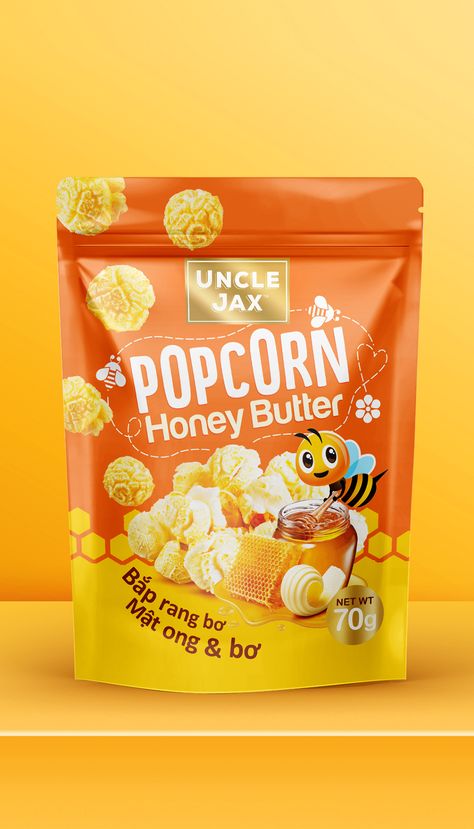 Corn Packaging Design, Butter Packaging Design, Corn Packaging, Snacks Packaging Design, Butter Packaging, Premium Snacks, Popcorn Packaging, Snacks Packaging, Chip Packaging