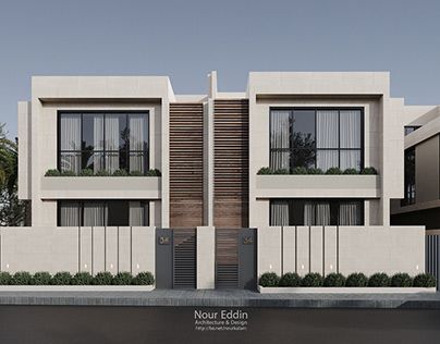 Home Facade Ideas, Attached Villas, Villa Facade Design, Home Facade, Villa Exterior Design, Facade Ideas, House Outer Design, Modern Townhouse, Facade Architecture Design