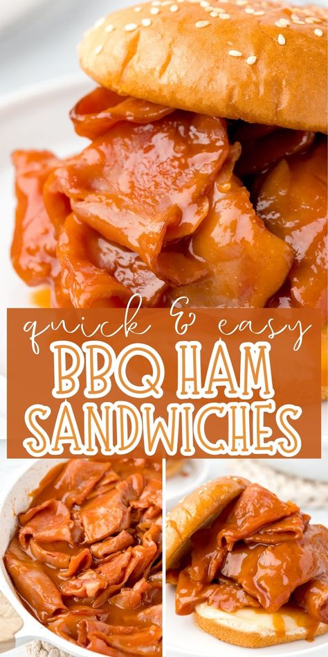 Recipes With Ham Deli Meat, Ham Bbq Recipe Crock Pots, Crockpot Bbq Ham, Ham Slice Appetizers, Barbecue Ham Sandwiches, Bbq Ham Sandwiches Crock Pots, Chipped Ham Sandwich, Ham Barbeque Sandwiches, Crockpot Ham For Sandwiches