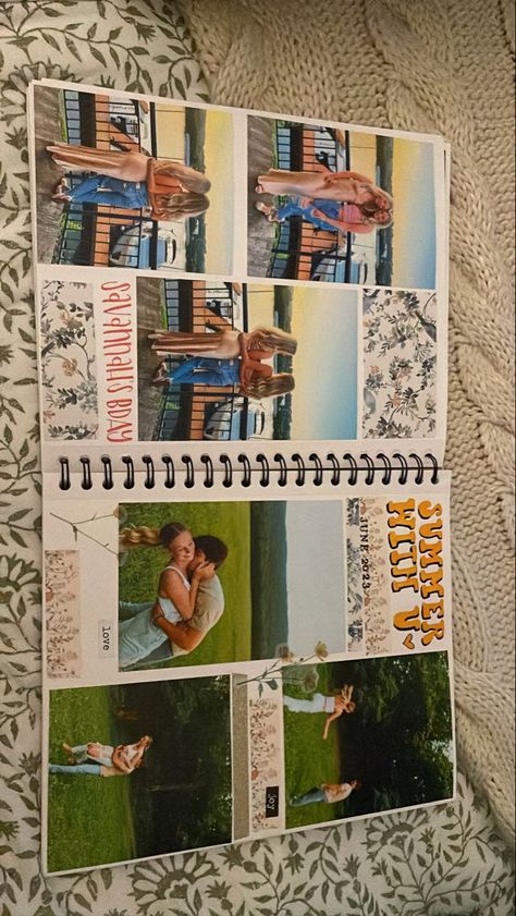 Scrapbook Ideas Summer Memories, Scrapbooking Pictures Ideas, College Photo Album Ideas, Photo Scrap Booking Ideas, Scrapbook Ideas With Polaroids, Birthday Scrap Booking Ideas, Photo Book Birthday Gift, Things To Scrapbook, Scrapbook Ideas With Pictures