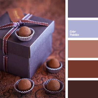 This scheme elegantly combines brown, dark-violet, beige, and copper shades. A bedroom decorated in this style will look trendy and very noble. If this des. Rum Truffles, Flat Bedroom, In Color Balance, Christmas Food Gifts, I Love Chocolate, Design Seeds, Chocolate Shop, Color Balance, Chocolate Orange