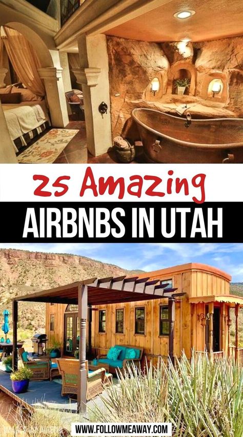 Amazing Airbnbs in Utah Best Utah Vacation, Where To Stay In Moab Utah, Places To See In Utah, Utah Honeymoon, Utah Vacation Ideas, Utah In December, Utah Airbnb, Virgin Utah, Unique Airbnbs