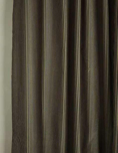 Striped Velvet Curtain Panel by Sarah Sherman Samuel Statement Window Treatments, Curtains French Doors Living Room, Moody Old World Living Room, Dark Moody Curtains, Decor For Dark Rooms, Ralph Lauren Curtains, Moody Living Room Curtains, Two Pages Curtains, Striped Curtains Living Room