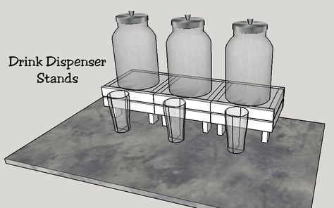 Drink Dispenser Stand Diy, Water Dispenser Stand, Drink Dispenser Stand, Diy Juice, Juice Dispenser, Drink Stand, Diy Drinks, Drink Station, Drink Dispenser