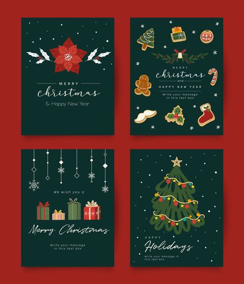 Greeting Card Christmas Design, Christmas Greeting Cards Design, Season Greetings Card Design, Christmas Cards Design Graphics, Christmas Poster Design Ideas, Xmas Card Design, Christmas Postcard Design, Merry Christmas Post, Xmas Postcard