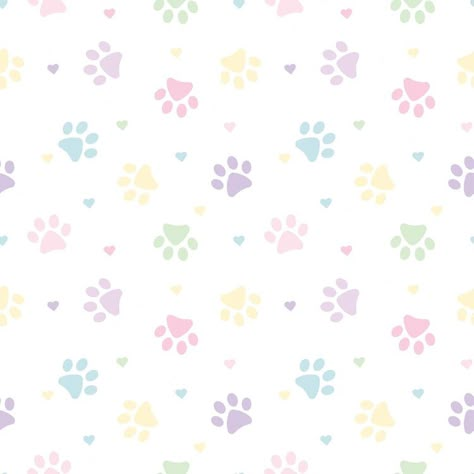 Paw Print Background, Paw Background, Heart Pattern Background, Paw Wallpaper, Kawaii Background, Paw Pattern, Kawaii Sanrio, Pastel Pattern, Hearts Pattern